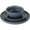 image:imageGibson Elite Island Bay 12Piece New Bone China Dinnerware Set Service for 4 Reactive Glaze Plates and Bowls Dishwasher and Microwave Safe Black and CreamBlue Tahoe Sunset