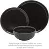 image:imageGibson Elite Island Bay 12Piece New Bone China Dinnerware Set Service for 4 Reactive Glaze Plates and Bowls Dishwasher and Microwave Safe Black and CreamBlack Nardini