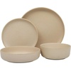 image:imageGibson Elite Island Bay 12Piece New Bone China Dinnerware Set Service for 4 Reactive Glaze Plates and Bowls Dishwasher and Microwave Safe Black and CreamCream Pasco