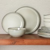 image:imageGibson Elite Island Bay 12Piece New Bone China Dinnerware Set Service for 4 Reactive Glaze Plates and Bowls Dishwasher and Microwave Safe Black and CreamMoon White Nardini