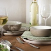 image:imageGibson Elite Island Bay 12Piece New Bone China Dinnerware Set Service for 4 Reactive Glaze Plates and Bowls Dishwasher and Microwave Safe Black and CreamCream  Green Island Bay