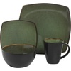 image:imageGibson Elite Island Bay 12Piece New Bone China Dinnerware Set Service for 4 Reactive Glaze Plates and Bowls Dishwasher and Microwave Safe Black and CreamGreen Soho Lounge