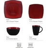 image:imageGibson Elite Island Bay 12Piece New Bone China Dinnerware Set Service for 4 Reactive Glaze Plates and Bowls Dishwasher and Microwave Safe Black and CreamRedBlack Soho Lounge
