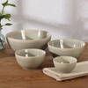 image:imageGibson Elite Maple Grove 4Piece Stoneware Nesting Bowl Set 9 7 55 and 44 Reactive Glaze Mixing and Serving Bowls Dishwasher and Microwave Safe GrayLinen White