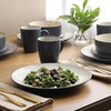 image:imageGibson Elite Oxford Blue Plates and Bowls Sets 16 Piece Stoneware Dinnerware Sets for 4 Two Tone Dishware Sets Dinner Plates Dessert Plates Bowls MugsBlue Oxford