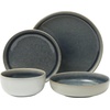 image:imageGibson Elite Oxford Blue Plates and Bowls Sets 16 Piece Stoneware Dinnerware Sets for 4 Two Tone Dishware Sets Dinner Plates Dessert Plates Bowls MugsBlue Sunveil
