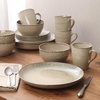 image:imageGibson Elite Oxford Blue Plates and Bowls Sets 16 Piece Stoneware Dinnerware Sets for 4 Two Tone Dishware Sets Dinner Plates Dessert Plates Bowls MugsTaupe Jasper
