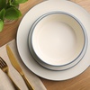 image:imageGibson Elite Oxford Blue Plates and Bowls Sets 16 Piece Stoneware Dinnerware Sets for 4 Two Tone Dishware Sets Dinner Plates Dessert Plates Bowls MugsBlue Oxford