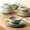 image:imageGibson Elite Oxford Blue Plates and Bowls Sets 16 Piece Stoneware Dinnerware Sets for 4 Two Tone Dishware Sets Dinner Plates Dessert Plates Bowls MugsGreen Octavia Place