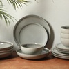 image:imageGibson Elite Oxford Blue Plates and Bowls Sets 16 Piece Stoneware Dinnerware Sets for 4 Two Tone Dishware Sets Dinner Plates Dessert Plates Bowls MugsAsh White Beckett