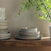 image:imageGibson Elite Oxford Blue Plates and Bowls Sets 16 Piece Stoneware Dinnerware Sets for 4 Two Tone Dishware Sets Dinner Plates Dessert Plates Bowls MugsBlue Sunveil