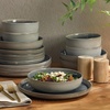 image:imageGibson Elite Oxford Blue Plates and Bowls Sets 16 Piece Stoneware Dinnerware Sets for 4 Two Tone Dishware Sets Dinner Plates Dessert Plates Bowls MugsBlue Sunveil