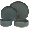 image:imageGibson Elite Oxford Blue Plates and Bowls Sets 16 Piece Stoneware Dinnerware Sets for 4 Two Tone Dishware Sets Dinner Plates Dessert Plates Bowls MugsBlue Tatum