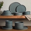 image:imageGibson Elite Oxford Blue Plates and Bowls Sets 16 Piece Stoneware Dinnerware Sets for 4 Two Tone Dishware Sets Dinner Plates Dessert Plates Bowls MugsBlue Tatum