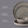image:imageGibson Elite Oxford Blue Plates and Bowls Sets 16 Piece Stoneware Dinnerware Sets for 4 Two Tone Dishware Sets Dinner Plates Dessert Plates Bowls MugsGrey Beckett