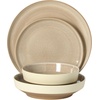 image:imageGibson Elite Oxford Blue Plates and Bowls Sets 16 Piece Stoneware Dinnerware Sets for 4 Two Tone Dishware Sets Dinner Plates Dessert Plates Bowls MugsTaupe Octavia Place