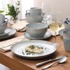 image:imageGibson Elite Oxford Blue Plates and Bowls Sets 16 Piece Stoneware Dinnerware Sets for 4 Two Tone Dishware Sets Dinner Plates Dessert Plates Bowls MugsGrey Jasper