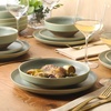 image:imageGibson Elite Oxford Blue Plates and Bowls Sets 16 Piece Stoneware Dinnerware Sets for 4 Two Tone Dishware Sets Dinner Plates Dessert Plates Bowls MugsGreen Octavia Place