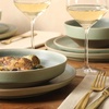 image:imageGibson Elite Oxford Blue Plates and Bowls Sets 16 Piece Stoneware Dinnerware Sets for 4 Two Tone Dishware Sets Dinner Plates Dessert Plates Bowls MugsGreen Octavia Place