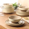 image:imageGibson Elite Oxford Blue Plates and Bowls Sets 16 Piece Stoneware Dinnerware Sets for 4 Two Tone Dishware Sets Dinner Plates Dessert Plates Bowls MugsTaupe Octavia Place