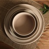 image:imageGibson Elite Oxford Blue Plates and Bowls Sets 16 Piece Stoneware Dinnerware Sets for 4 Two Tone Dishware Sets Dinner Plates Dessert Plates Bowls MugsEarthstone Taupe Tatum