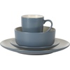 image:imageGibson Elite Oxford Blue Plates and Bowls Sets 16 Piece Stoneware Dinnerware Sets for 4 Two Tone Dishware Sets Dinner Plates Dessert Plates Bowls MugsBlue Oxford