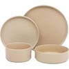 image:imageGibson Elite Oxford Blue Plates and Bowls Sets 16 Piece Stoneware Dinnerware Sets for 4 Two Tone Dishware Sets Dinner Plates Dessert Plates Bowls MugsEarthstone Taupe Tatum