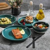 image:imageGibson Elite Oxford Blue Plates and Bowls Sets 16 Piece Stoneware Dinnerware Sets for 4 Two Tone Dishware Sets Dinner Plates Dessert Plates Bowls MugsTeal Clarina