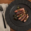 image:imageGibson Elite Soleil 12 Piece Echo Blue Stoneware Dinnerware Set for 4 Plates and Bowls Set with Dinner Plates Salad Plates and BowlsBlack Winchester Way
