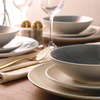 image:imageGibson Elite Soleil 12 Piece Echo Blue Stoneware Dinnerware Set for 4 Plates and Bowls Set with Dinner Plates Salad Plates and BowlsBlue Crescenton
