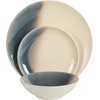 image:imageGibson Elite Soleil 12 Piece Echo Blue Stoneware Dinnerware Set for 4 Plates and Bowls Set with Dinner Plates Salad Plates and BowlsBlue Crescenton