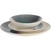 image:imageGibson Elite Soleil 12 Piece Echo Blue Stoneware Dinnerware Set for 4 Plates and Bowls Set with Dinner Plates Salad Plates and BowlsBlue Crescenton
