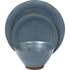 image:imageGibson Elite Soleil 12 Piece Echo Blue Stoneware Dinnerware Set for 4 Plates and Bowls Set with Dinner Plates Salad Plates and BowlsBlue Terranea
