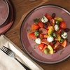 image:imageGibson Elite Soleil 12 Piece Echo Blue Stoneware Dinnerware Set for 4 Plates and Bowls Set with Dinner Plates Salad Plates and BowlsBrick Red Redrock Canyon