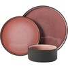 image:imageGibson Elite Soleil 12 Piece Echo Blue Stoneware Dinnerware Set for 4 Plates and Bowls Set with Dinner Plates Salad Plates and BowlsBrick Red Redrock Canyon