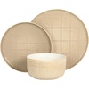 image:imageGibson Elite Soleil 12 Piece Echo Blue Stoneware Dinnerware Set for 4 Plates and Bowls Set with Dinner Plates Salad Plates and BowlsBrown Butterwick