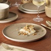 image:imageGibson Elite Soleil 12 Piece Echo Blue Stoneware Dinnerware Set for 4 Plates and Bowls Set with Dinner Plates Salad Plates and BowlsBrown Butterwick