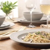 image:imageGibson Elite Soleil 12 Piece Echo Blue Stoneware Dinnerware Set for 4 Plates and Bowls Set with Dinner Plates Salad Plates and BowlsChateau Grey Soleil
