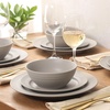 image:imageGibson Elite Soleil 12 Piece Echo Blue Stoneware Dinnerware Set for 4 Plates and Bowls Set with Dinner Plates Salad Plates and BowlsChateau Grey Soleil