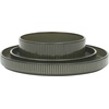 image:imageGibson Elite Soleil 12 Piece Echo Blue Stoneware Dinnerware Set for 4 Plates and Bowls Set with Dinner Plates Salad Plates and BowlsDark Green Townscape