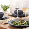 image:imageGibson Elite Soleil 12 Piece Echo Blue Stoneware Dinnerware Set for 4 Plates and Bowls Set with Dinner Plates Salad Plates and BowlsEcho Blue Soleil