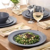 image:imageGibson Elite Soleil 12 Piece Echo Blue Stoneware Dinnerware Set for 4 Plates and Bowls Set with Dinner Plates Salad Plates and BowlsEcho Blue Soleil