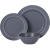 image:imageGibson Elite Soleil 12 Piece Echo Blue Stoneware Dinnerware Set for 4 Plates and Bowls Set with Dinner Plates Salad Plates and BowlsEcho Blue Soleil