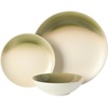 image:imageGibson Elite Soleil 12 Piece Echo Blue Stoneware Dinnerware Set for 4 Plates and Bowls Set with Dinner Plates Salad Plates and BowlsGreen Crescenton