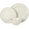 image:imageGibson Elite Soleil 12 Piece Echo Blue Stoneware Dinnerware Set for 4 Plates and Bowls Set with Dinner Plates Salad Plates and BowlsLinen White Soleil