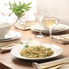 image:imageGibson Elite Soleil 12 Piece Echo Blue Stoneware Dinnerware Set for 4 Plates and Bowls Set with Dinner Plates Salad Plates and BowlsLinen White Soleil