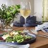 image:imageGibson Elite Soleil 12 Piece Echo Blue Stoneware Dinnerware Set for 4 Plates and Bowls Set with Dinner Plates Salad Plates and BowlsNavy Blue Redrock Canyon