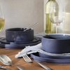 image:imageGibson Elite Soleil 12 Piece Echo Blue Stoneware Dinnerware Set for 4 Plates and Bowls Set with Dinner Plates Salad Plates and BowlsNavy Blue Redrock Canyon
