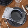image:imageGibson Elite Soleil 12 Piece Echo Blue Stoneware Dinnerware Set for 4 Plates and Bowls Set with Dinner Plates Salad Plates and BowlsNavy Blue Redrock Canyon