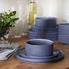 image:imageGibson Elite Soleil 12 Piece Echo Blue Stoneware Dinnerware Set for 4 Plates and Bowls Set with Dinner Plates Salad Plates and BowlsNavy Blue Redrock Canyon